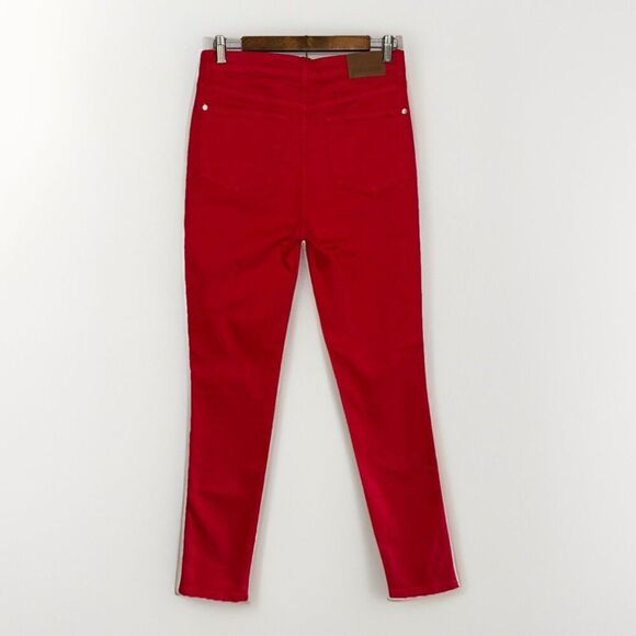 Judy Blue Red Skinny Jeans High Rise Tummy Control Stretch Denim Pants Ankle 28 - Picture 4 of 16